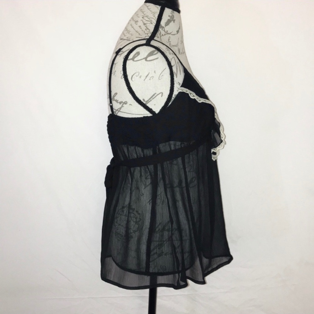 FIRE - LOS ANGELES | Lace Trim Sheer Tie-Back Cami - Picture 2 of 8